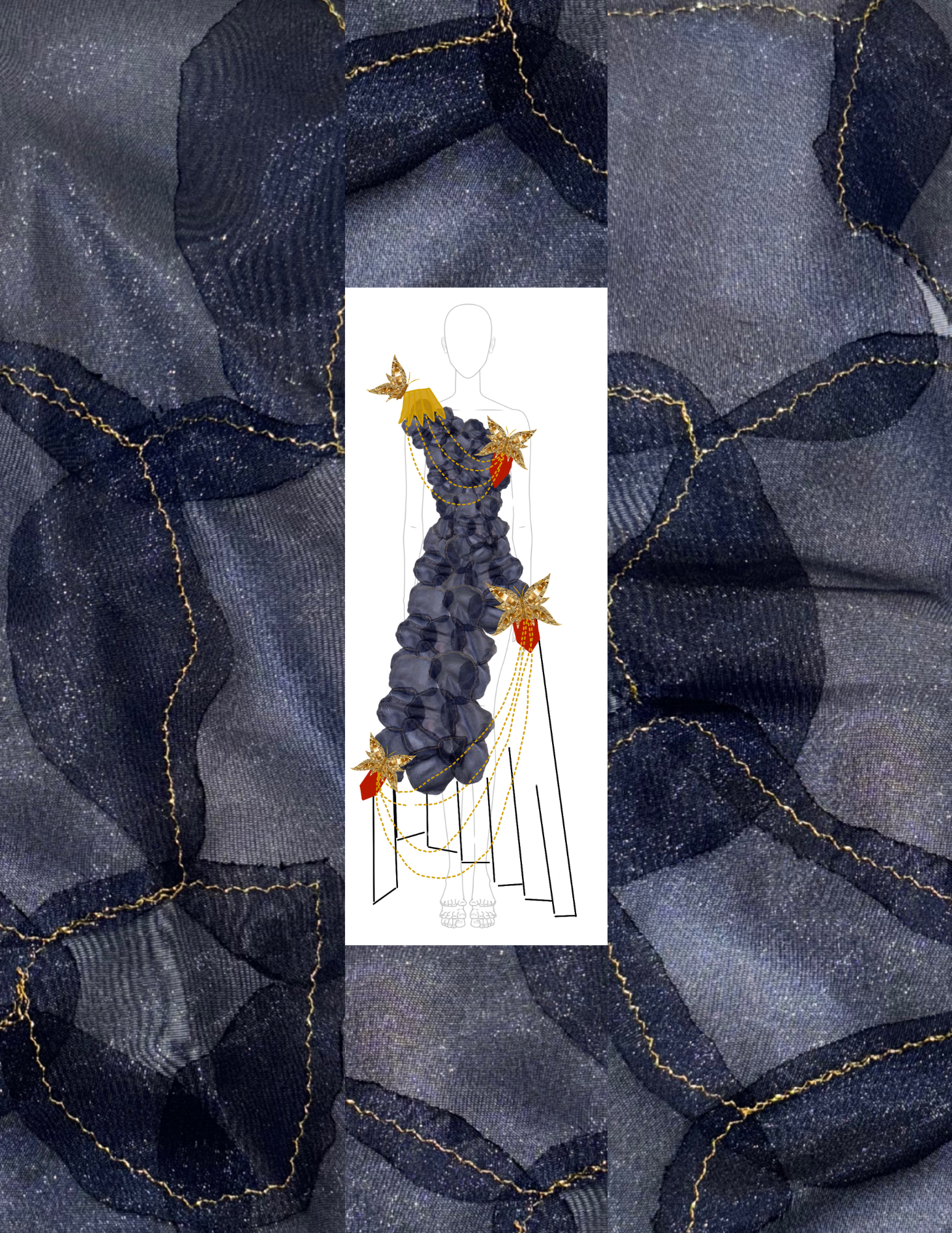 Dress on Fabric Background